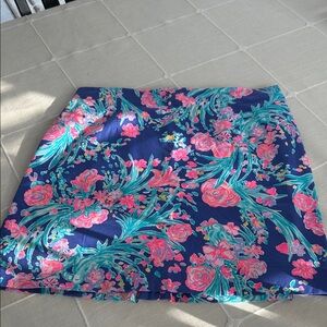 Lilly Pulitzer Blue and Pink Floral Mini Skirt